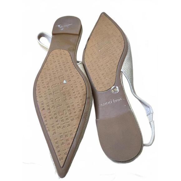 Gianni Bini Rhinestone Sling Back Shoes Women's Size 8.5 Cream Sparkling Elegant - Picture 5 of 6